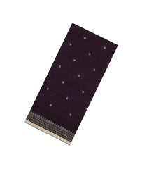 Dark Burgundy Handloom Bengal Cotton Saree With Floral Buttas-BG1586