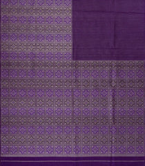 Dark Purple Handloom Half & Half Kanchipuram Silk Saree With Floral Motifs-KA14810