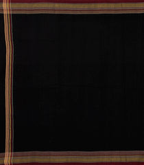 Black Handloom Bhujodi Cotton Saree With Stripes-CC1356
