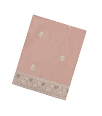 Light Peach Woven Synthetic Blended Saree With Embroidered Motifs-EN2010