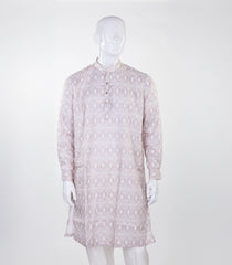 Natural Mid Length Kurta with Ikat print -EW1102