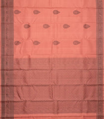 Dusty Pink Handloom Kanchipuram Silk Saree With Annam Buttas