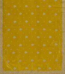 Mustard Woven Synthetic Blended Tissue Saree With Embroidered Motifs-EN2025