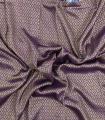 Dark Purple Handloom Silk Saree With Printed Floral Border-PS0764