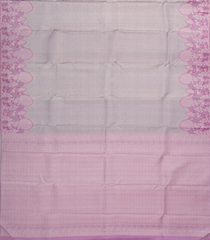 Grey Handloom Kanchipuram Silk Saree With Floral Jaal Motifs - KA14649