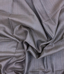 Grey Woven Tussar Silk Saree With Stripes-TU3290