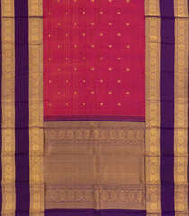 Crimson Handloom Kanchipuram Silk Saree With Buttas & Contrast Border-KA13994