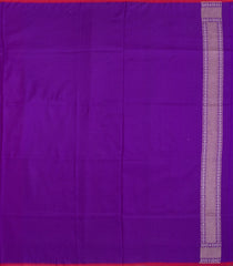 Purple Handloom Banarasi Jamdhani Cotton Saree With Meena Floral Motifs-BE1830