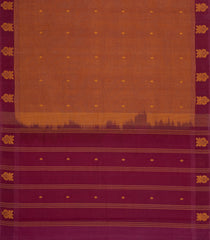 Rust Woven Rasipuram Cotton Sari With Buttas-RA2606