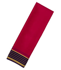 Hot Pink Woven Mysore Crepe Silk Saree With Navy Blue Border-MS3175