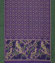 Purple Woven Synthetic Dupion Saree With Bird Motifs & Contrast Border-BL4478