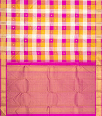 Multi Colour Handloom Kanchipuram Silk Saree With Checks & Buttas-KA15918