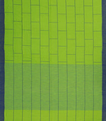 Green Handloom Bengal Cotton Saree With Checks-BG1543
