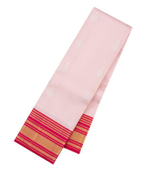 Baby Pink Handloom Korvai Kanchipuram Silk Saree With Kanchipuram Butta Silk Sarees & Stripes-KA16593