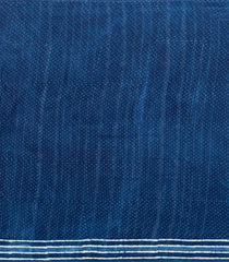 Indigo Printed Jaipur Cotton Saree With Floral Motifs-JC1440