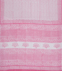 Baby Pink Printed Jaipur Cotton Saree With Floral Motifs-JC1606
