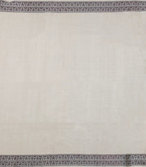 Off White Woven Tussar Silk Saree With Tribal Motifs-TU3495