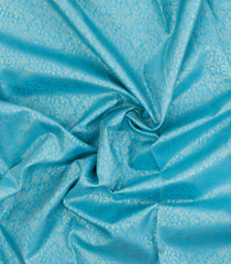 Turquoise Woven Tissue Silk Saree With Floral Zari Motifs & Contrast Border-KA15574