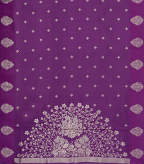Purple Woven Blended Aura Saree With Zari Buttas & Zari Border-BL5803