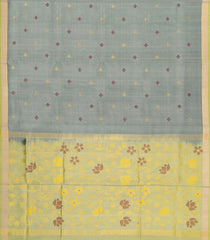 Grey Handloom Uppada Silk Saree With Meena Buttas-UP0434
