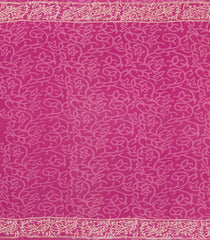 Pink Printed Jaipur Cotton Saree With Floral Motifs-JC1626