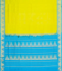 Neon Green Handloom Silk Cotton Saree With Contrast Zari Border-SC4671