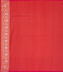 Red Handloom Organza Satin Soft Silk Saree With Floral Vine Motifs-SO4139