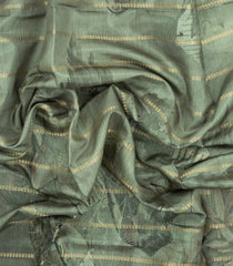 Sage Green Printed Synthetic Dola Silk Saree With Zari Stripes & Border -SY0362