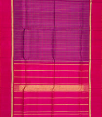 Magenta Handloom Kanchipuram Silk Saree With Checks