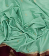 Aquamarine Woven Art Crepe  Saree With Buttas & Contrast Border-BL5123