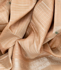 Peach Handloom Chirala Soft Silk Saree With Annam Motifs-Peach