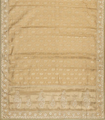 Taupe Woven Silk Saree With Hand Embroidered Motifs-EN1796