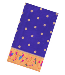 Violet Handloom Paithani Silk Saree With Meena Border & Pallu-PA1129
