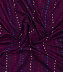 Burgundy Handloom Bengal Cotton Saree With Floral Motifs-BG1993
