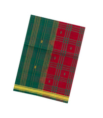 Crimson Woven Kadappa Cotton Saree With Checks-KN0739