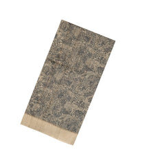 Grey Woven Tussar Silk Saree With Printed Floral Motifs-TU3097
