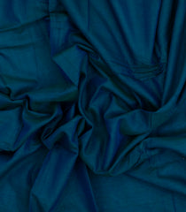 Cyan Woven Chirala Cotton Saree With Printed Blouse-CR1525