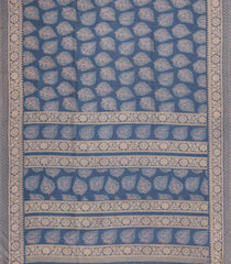 Grey Printed Synthetics Dola Silk Saree With Floral Motifs-BL5196