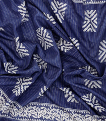Steel Blue Printed Synthetic Dola Silk Saree With Zari Border-BL5035