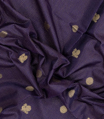 Violet Handloom Soft Silk Cotton Saree With Checks & Buttas-SC4303