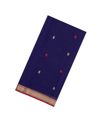 Violet Handloom Maheswari Silk Cotton Saree With Buttas & Zari Border-SC4862