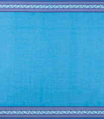 Sky Blue Handwoven Bengal Cotton Saree With Floral Buttas-BG1509