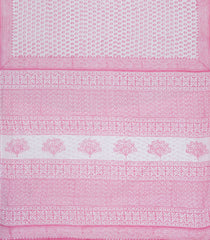 Baby Pink Printed Jaipur Cotton Saree With Floral Motifs-JC1667