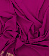 Magenta Woven Mysore Silk Saree With Pure Zari Border-MS3254