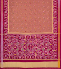 Peach Woven Art Dupion Saree With Tie & Dye Motifs & Zari Border-BL5871