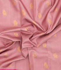 Dusty Pink Handloom Korvai Kanchipuram Silk Saree With Buttas-KA15884