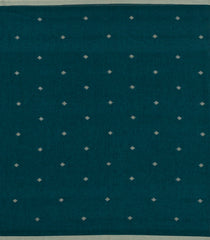 Teal Woven Bengal Cotton Saree With Diamond Motifs-BG1805