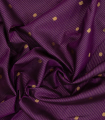 Dark Purple Handloom Kanchipuram Silk Saree With Stripes & Buttas-KA15296