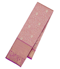 Magenta Woven Tissue Silk Saree With Floral Zari Motifs-KA15554
