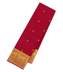 Red Handloom Kanchipuram Silk Saree With Zari Buttas-KA16338